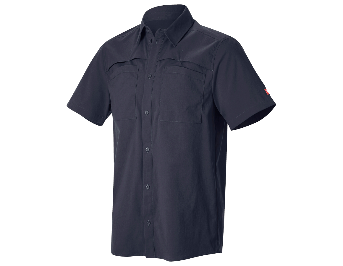 Trička, svetry & košile: Pracovní košile e.s.t:aktik, krátký rukáv + nero modrá