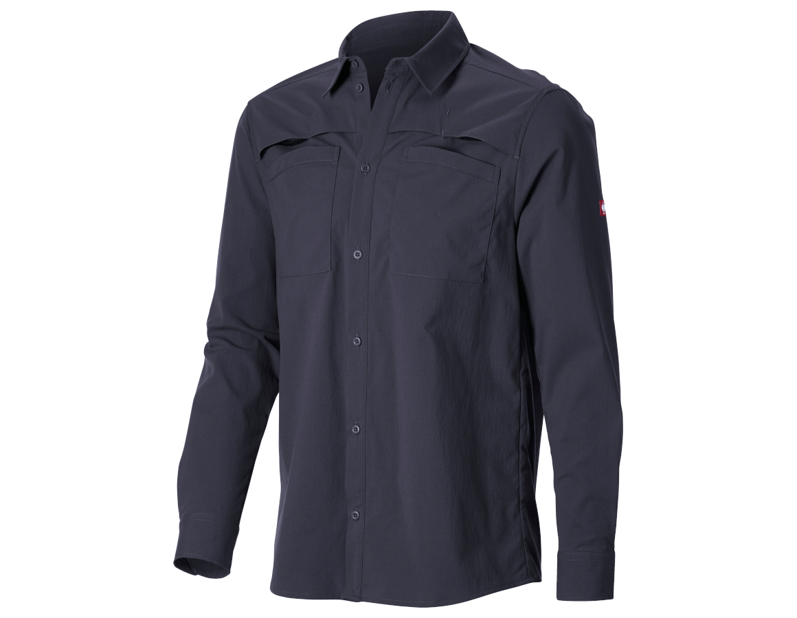 Trička, svetry & košile: Pracovní košile e.s.t:aktik, s dlouhým rukávem + nero modrá