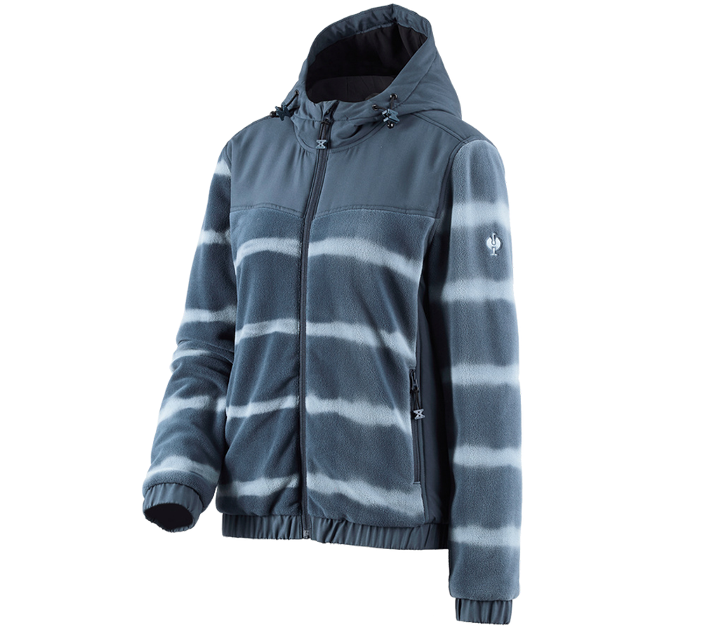 Témata: Fleec. bunda s kap. hyb. tie-dye e.s.motion ten dá + břidlicová modrá/kouřově modrá
