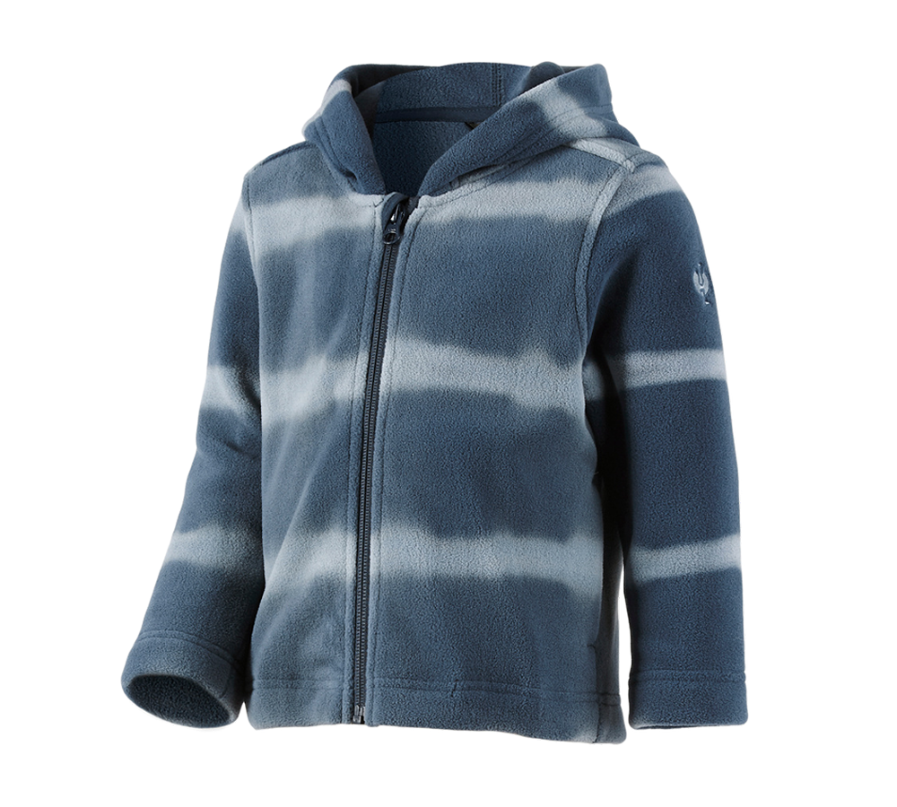 Pracovní bundy: Fleec. bunda s kapucí tie-dye e.s.motion ten, dět. + břidlicová modrá/kouřově modrá