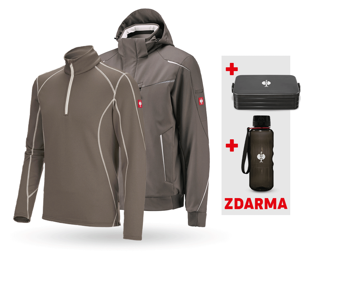 Oděvy: SADA: Zimní softsh. bunda + troyer e.s.motion 2020 + kámen/sádra
