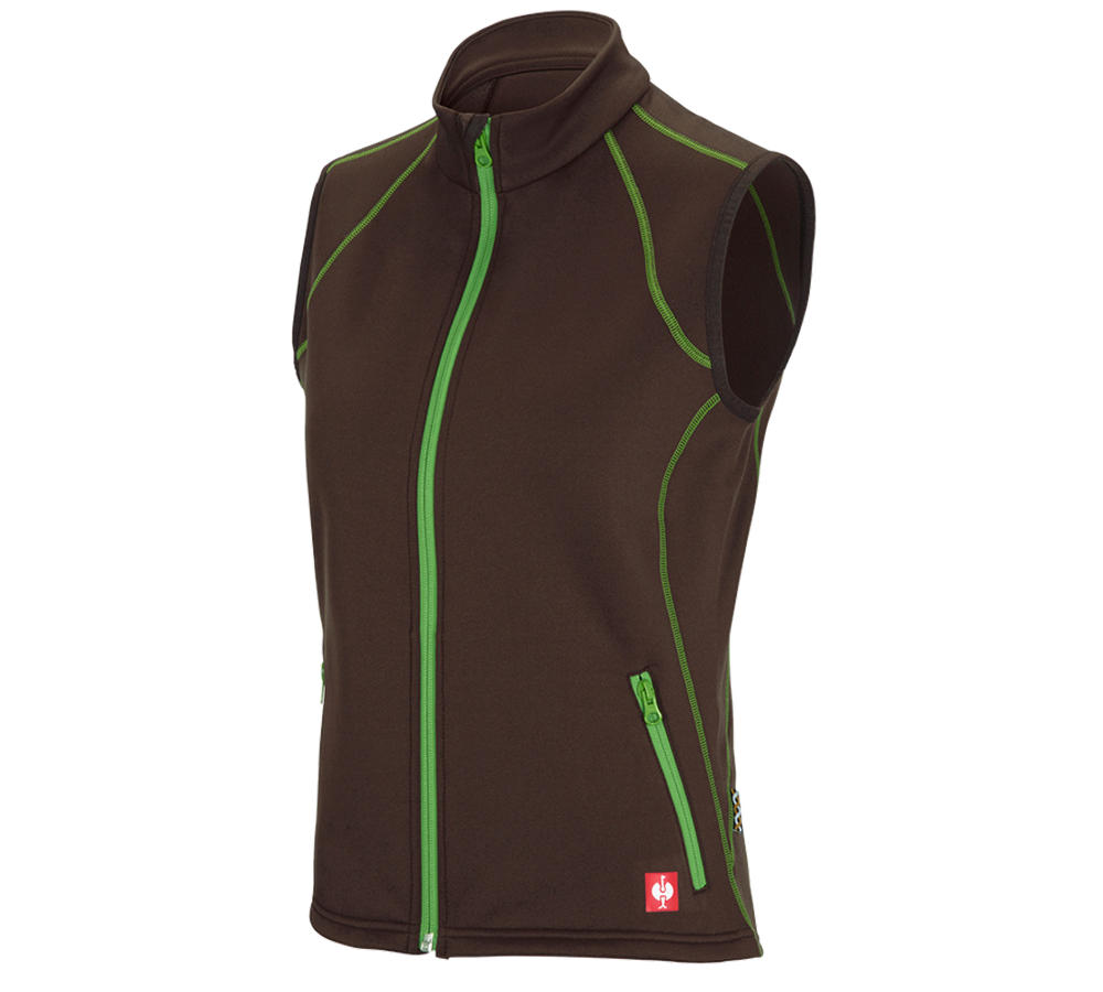Pracovní vesty: Vesta thermo stretch e.s.motion 2020,  dámská + kaštan/mořská zelená