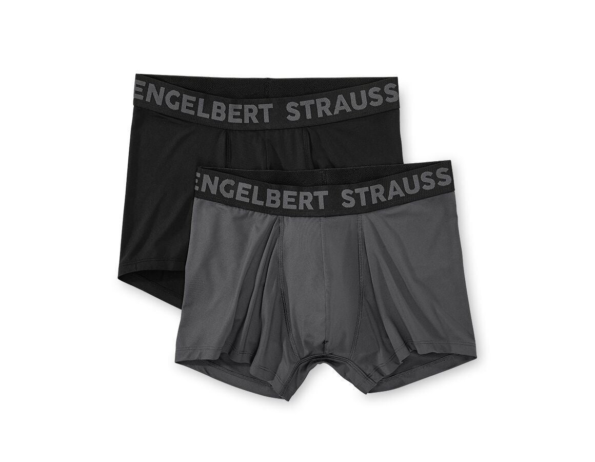 Oděvy: e.s. Spodní kalhoty poly stretch, 2 ks v balení + černá/karbonová šedá+karbonová šedá/černá