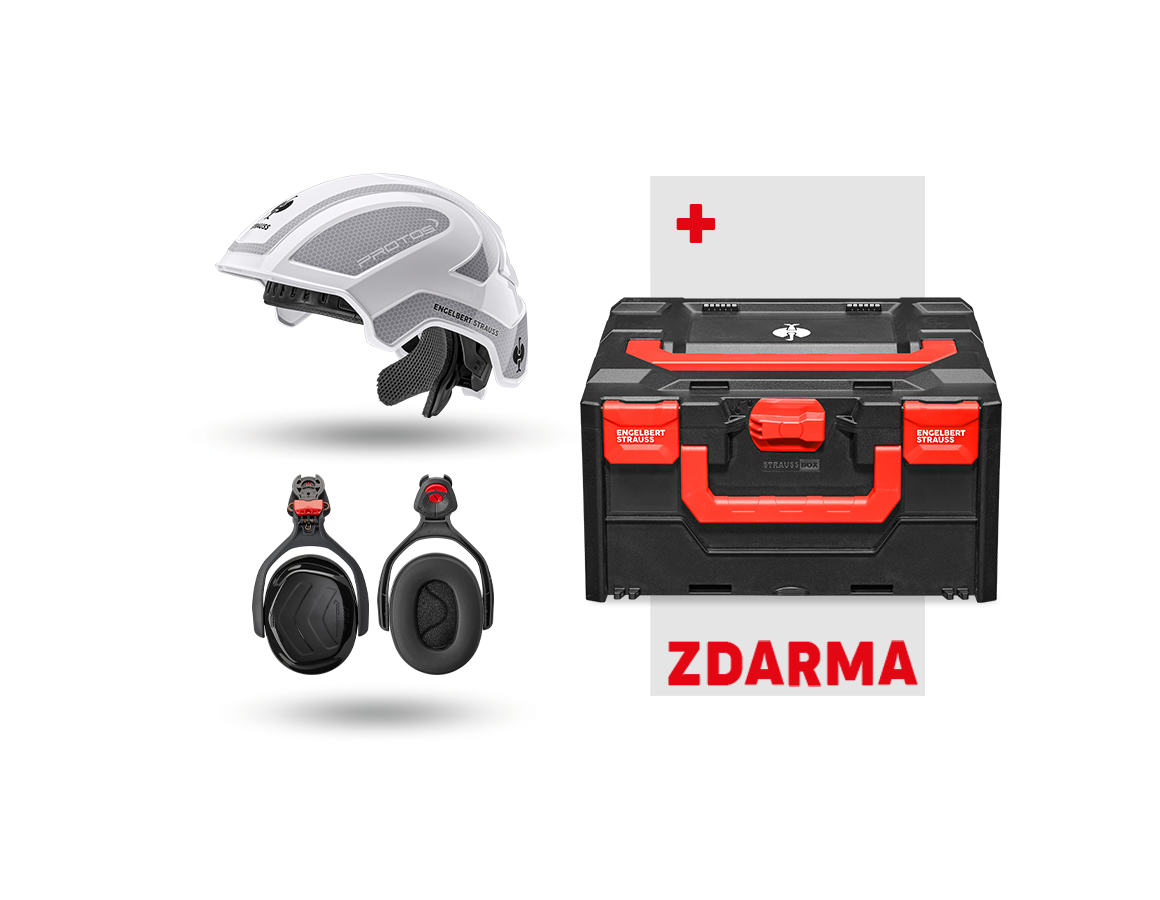 Větší dárky: Sada Prac. ochrana Protos + ZDARMA STRAUSSbox 215 + bílá/platinová