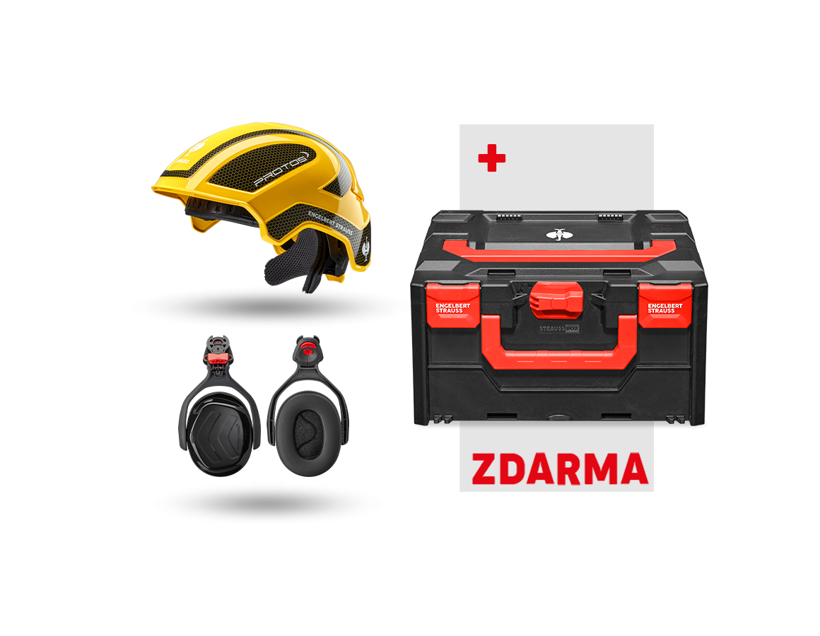 Větší dárky: Sada Prac. ochrana Protos + ZDARMA STRAUSSbox 215 + žlutá/černá