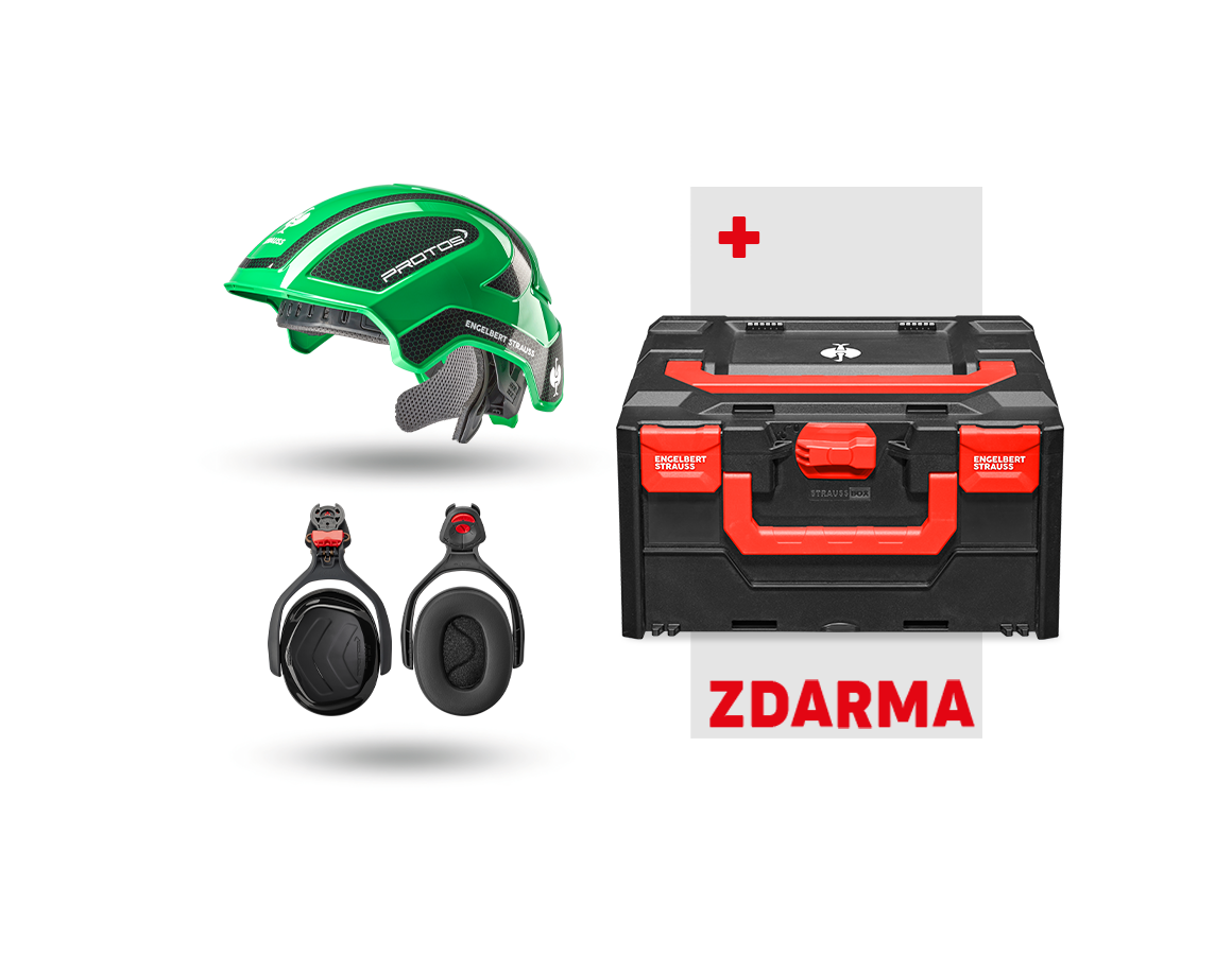 Větší dárky: Sada Prac. ochrana Protos + ZDARMA STRAUSSbox 215 + zelená/černá