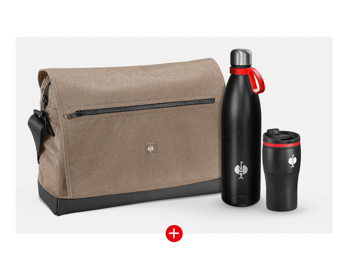Větší dárky: Messenger Bag e.s.motion ten Dárková sada + popelavě hnědá