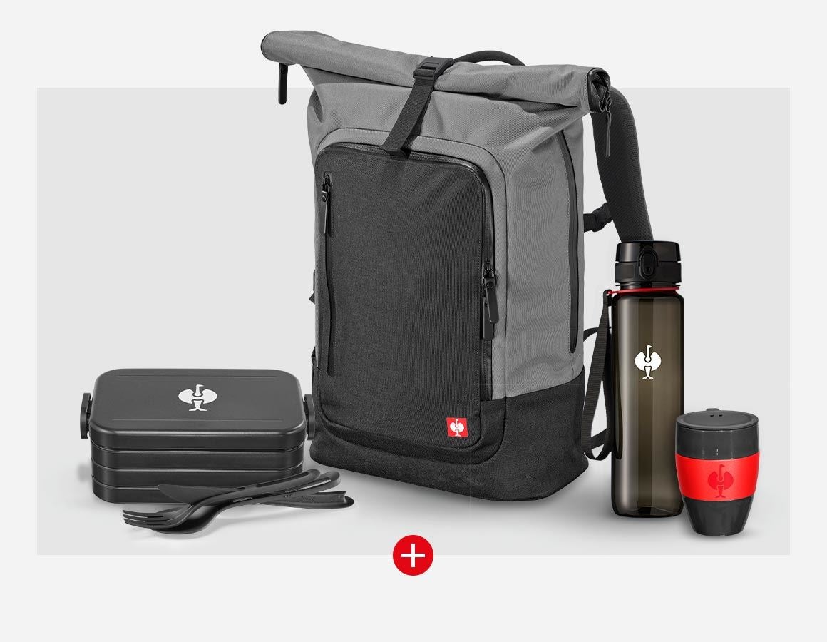 Větší dárky: Dárková sada e.s.work&travel Batoh Rolltop + čedičově šedá/černá