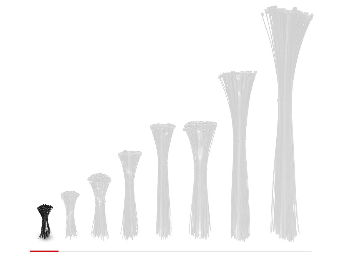 Kabelové vazače | Lana / Provazy: Kabelové spojky pro vnitřní a vnější použití + černá