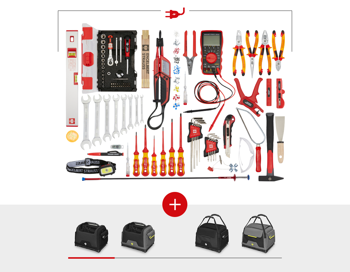 STRAUSSbox Systém: Sada nářadí Elektro Profi vč. STRAUSSbox + černá