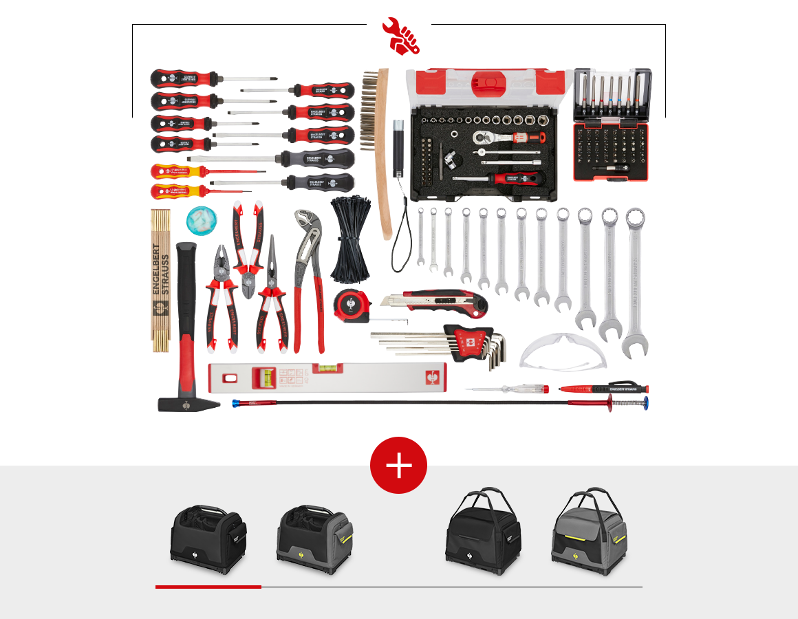 STRAUSSbox Systém: Sada nářadí Allround Profi vč. STRAUSSbox + černá
