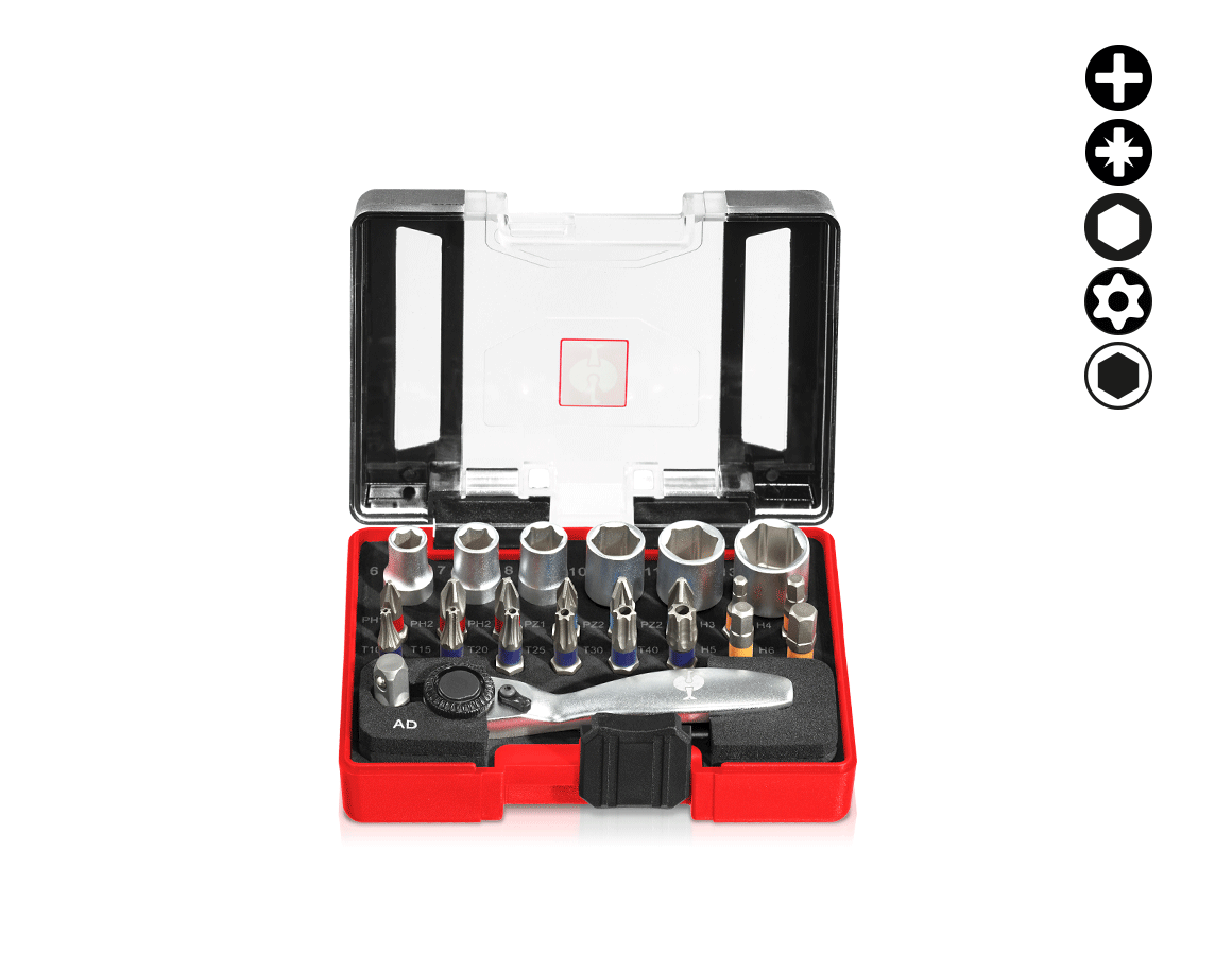 Bity: e.s. Box s bity Color s mini ráčnou