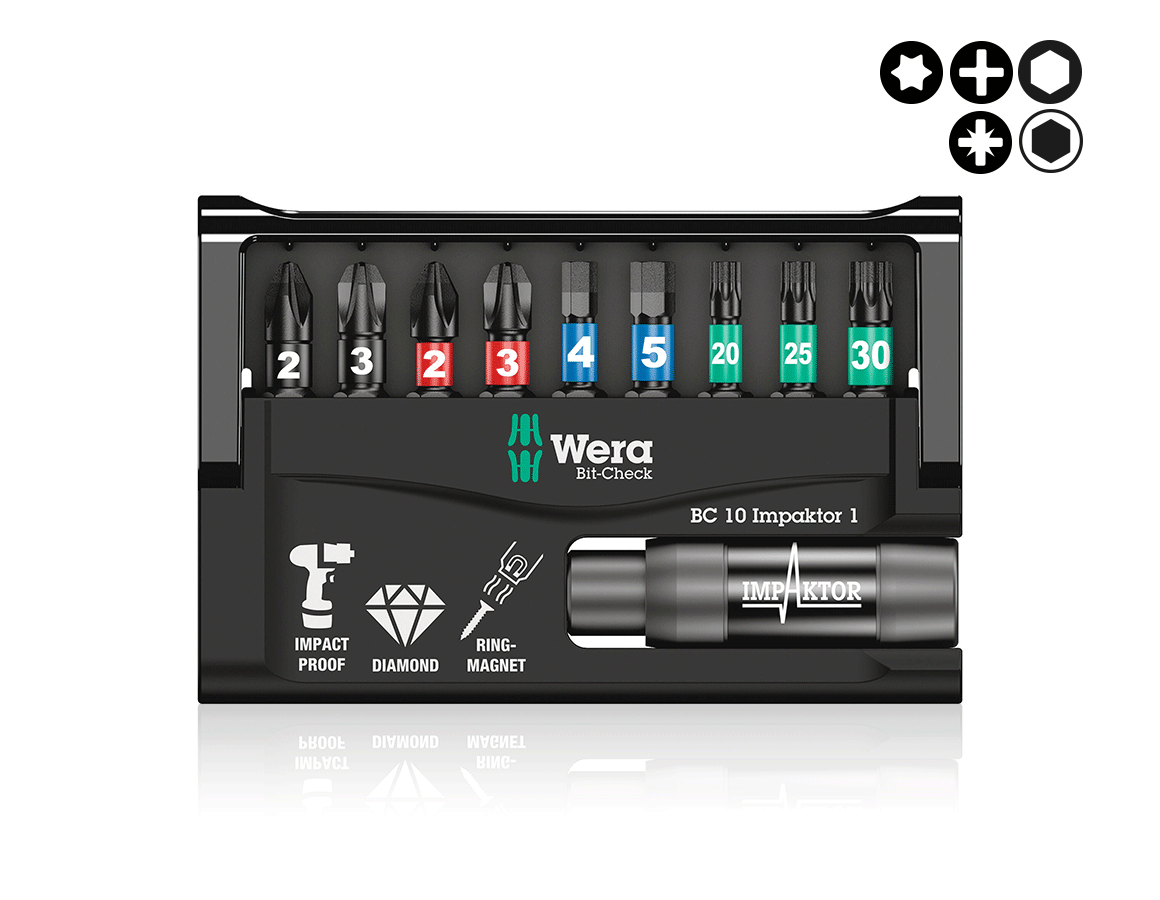 Nářadí: Wera Bit-Check 10 Impaktor, 10dílná sada