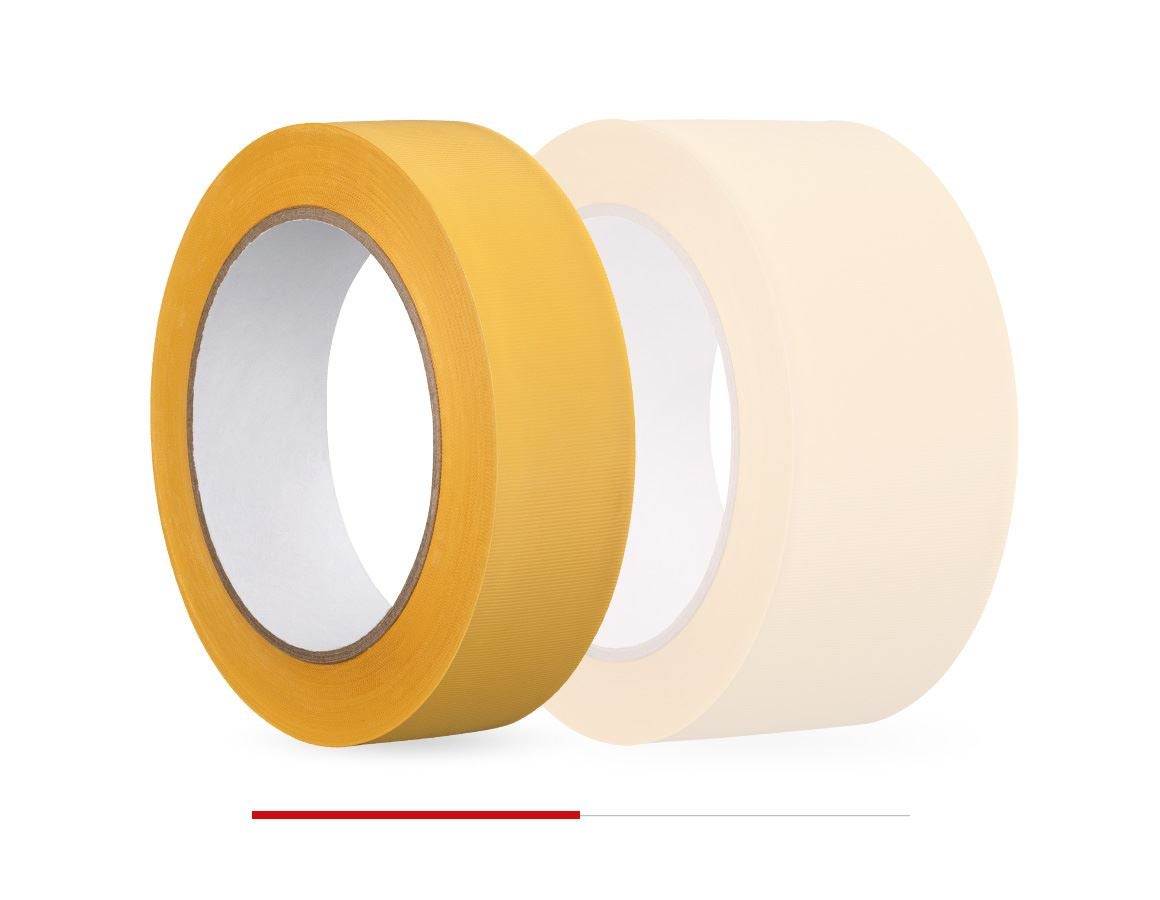 Plastové pásky | krepové pásky: Plastová lepicí páska, žlutá a bílá + žlutá