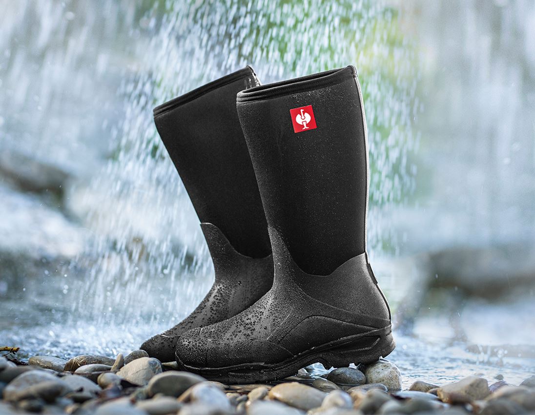 O4: e.s.O4 Neoprénová spec.pracovní holínky Fides high + černá