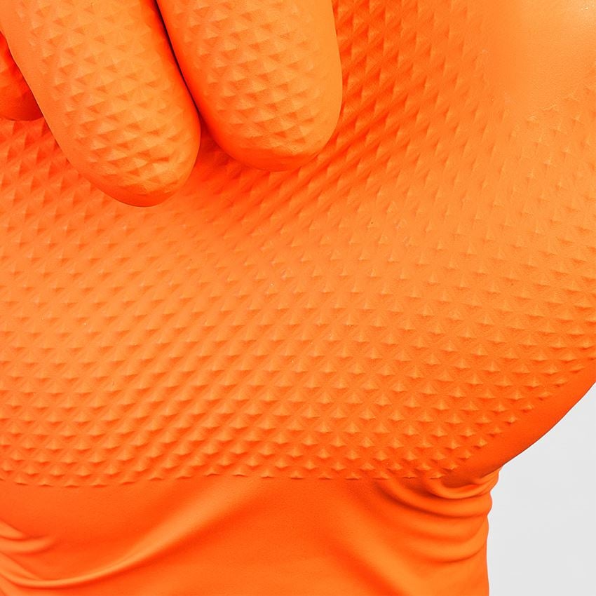 Pracovní ochrana: Jednorázové nitrilové rukavice Diamond, nepudr + oranžová 2