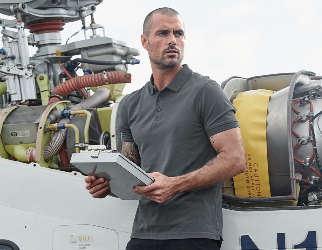 Trička, svetry & košile: e.s. Polo-Tričko cotton Deluxe + antracit