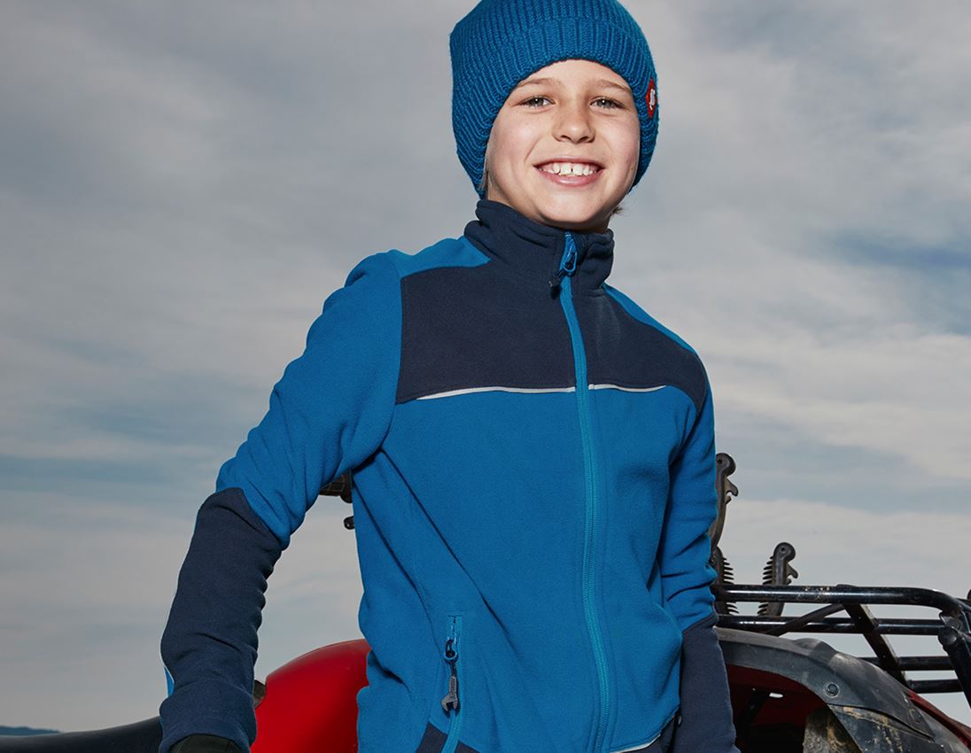 Oděvy: Fleecová bunda e.s.motion 2020, dětská + atol/tmavomodrá 1