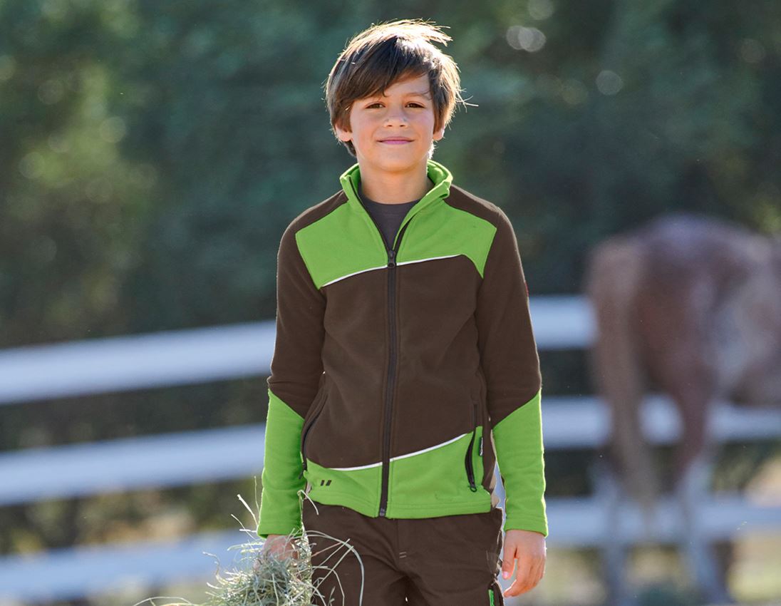 Oděvy: Fleecová bunda e.s.motion 2020, dětská + kaštan/mořská zelená