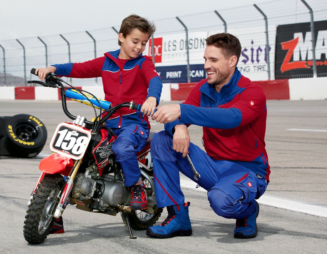 Oděvy: Fleecová bunda e.s.motion 2020, dětská + ohnivě červená/modrá chrpa 3