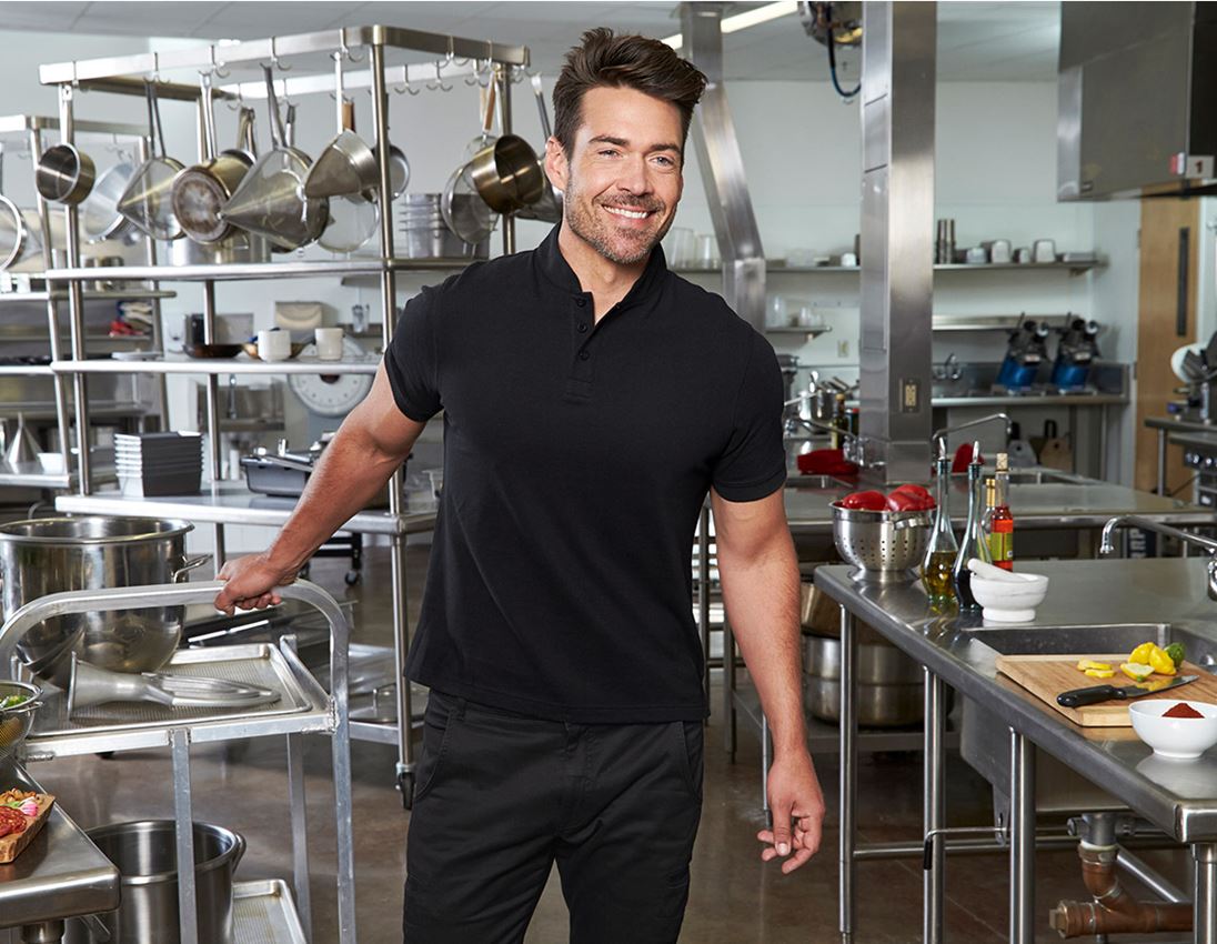 Trička, svetry & košile: e.s. Polo tričko cotton Mandarin + černá 2