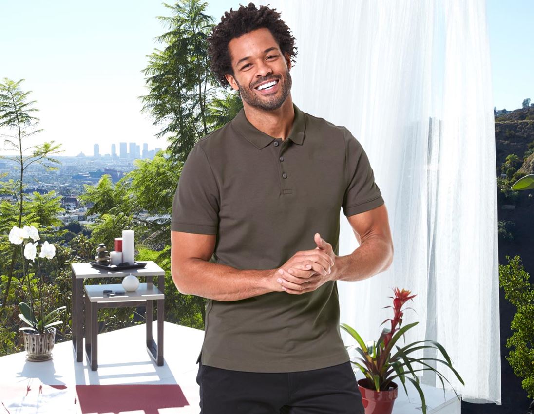 Témata: e.s. Pique-Polo cotton stretch + kámen