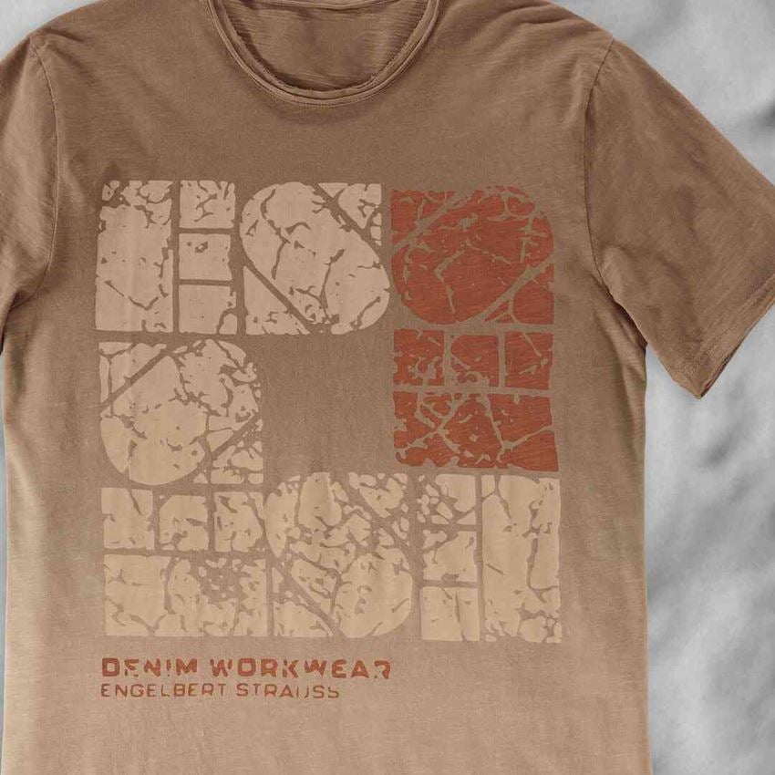Trička, svetry & košile: e.s. Tričko denim workwear + světle hnědá vintage 2