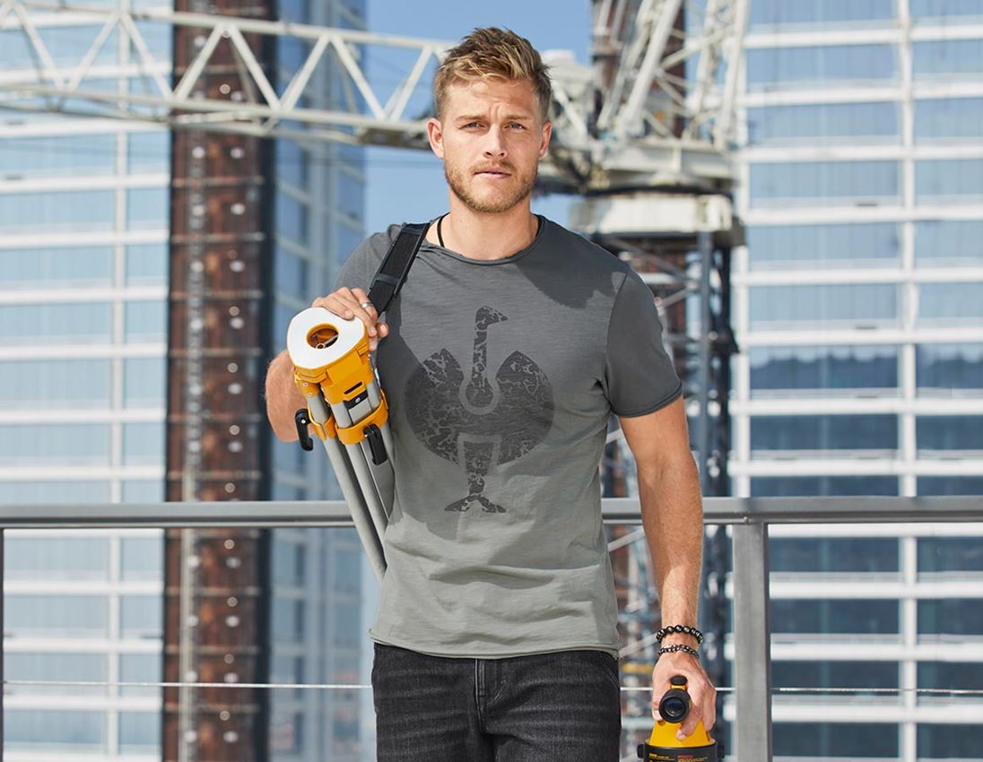 Trička, svetry & košile: e.s. Tričko workwear ostrich + granitová vintage