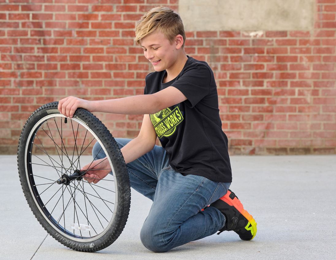 Oděvy: e.s. Tričko strauss works, dětská + černá/výstražná žlutá 1