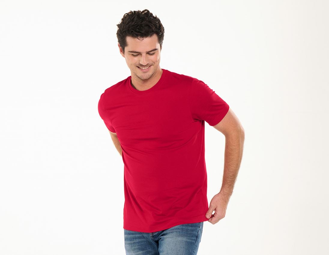 Trička, svetry & košile: e.s. Tričko cotton, slim fit + ohnivě červená