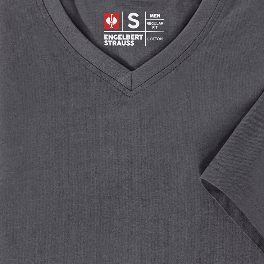 Trička, svetry & košile: e.s. Tričko cotton V-Neck + antracit 2
