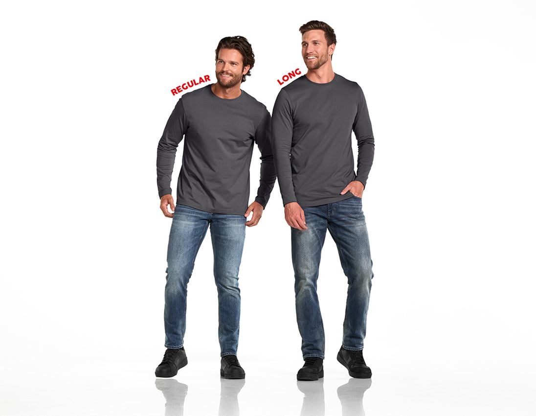 Trička, svetry & košile: e.s. triko s dlouhým rukávem cotton, long fit + tmavomodrá 1