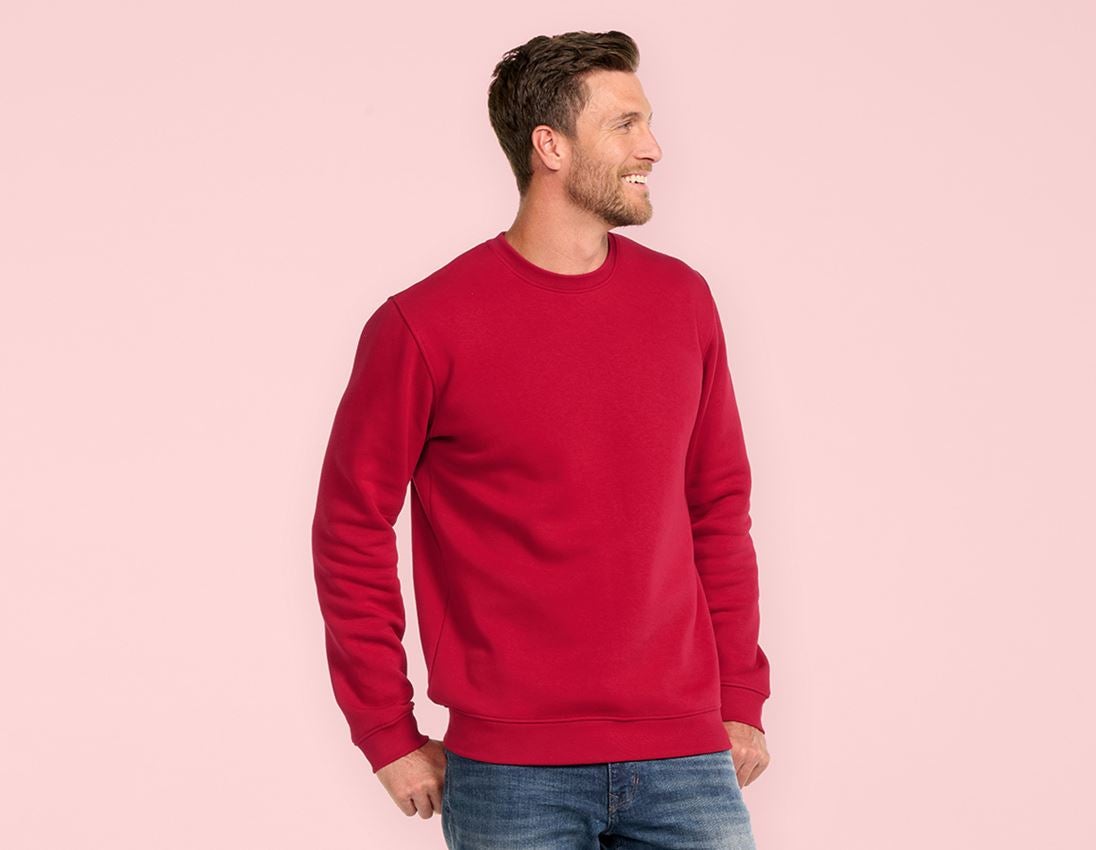 Trička, svetry & košile: e.s. Mikina poly cotton, long fit + ohnivě červená