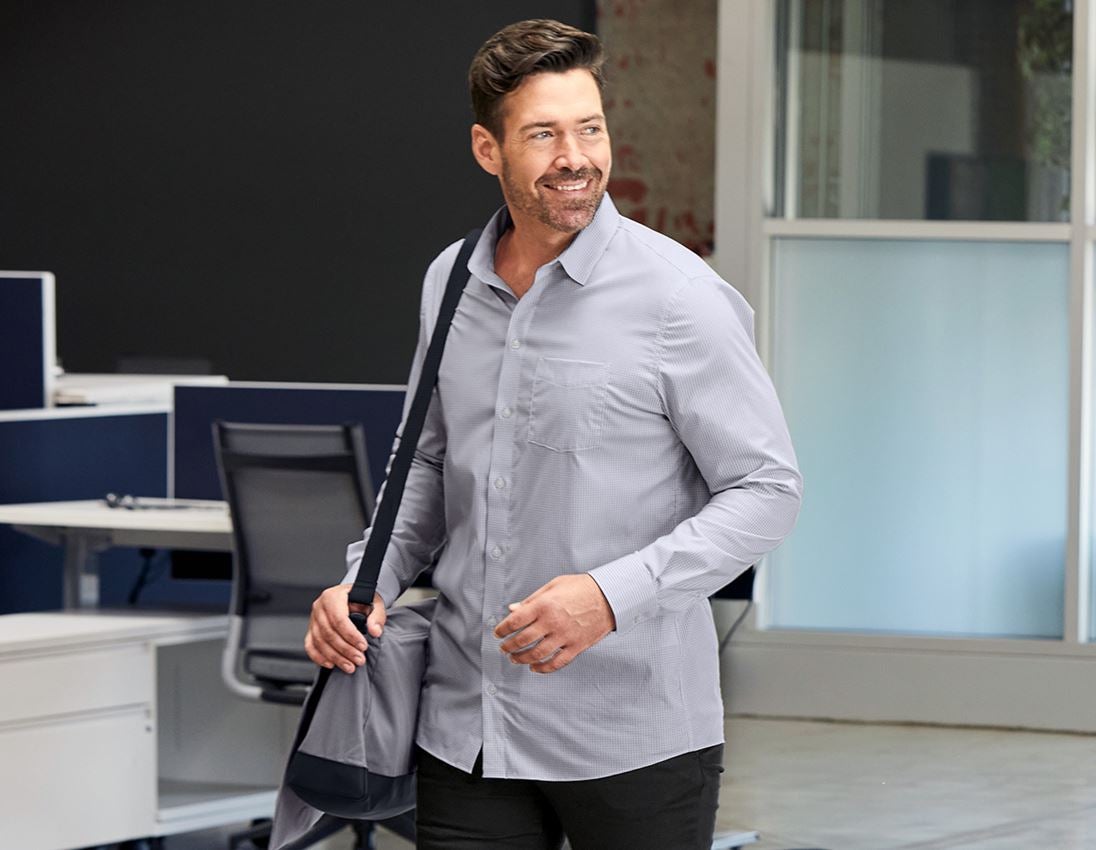 Témata: e.s. Business košile cotton stretch, comfort fit + mlhavě šedá károvaná