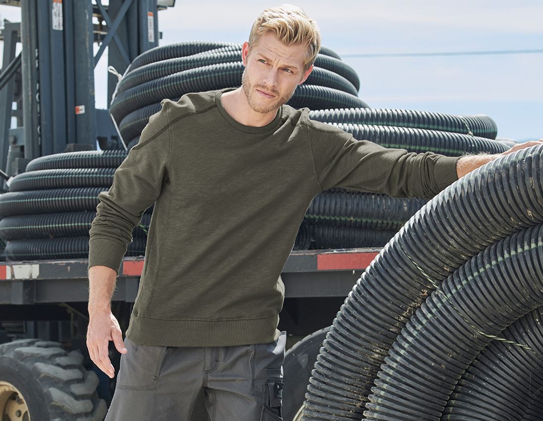 Trička, svetry & košile: Mikina cotton slub e.s.roughtough + tymián
