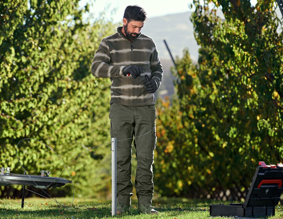 Trička | Svetry | Košile: Fleecový troyer tie-dye e.s.motion ten + maskovací zelená/rašelinová zelená 1