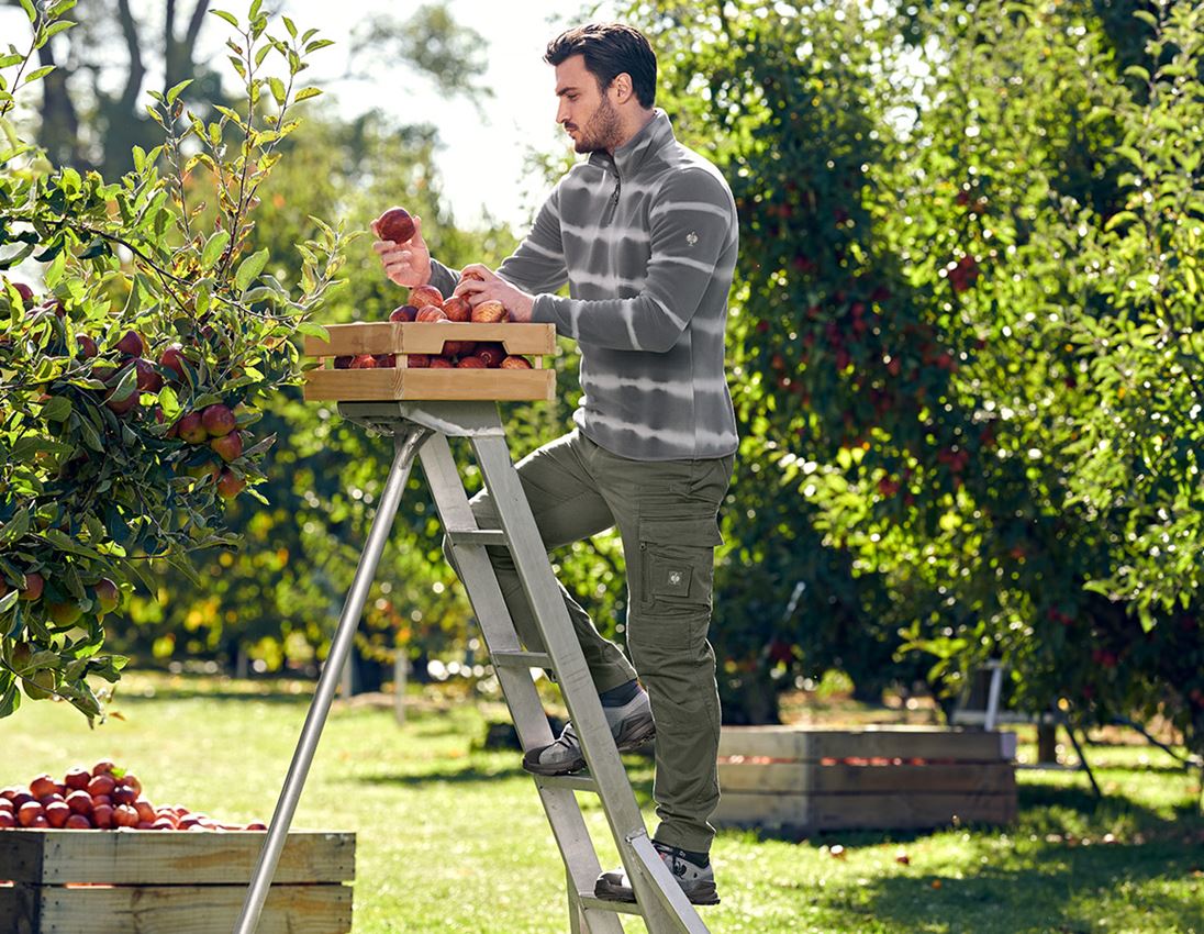 Trička, svetry & košile: Fleecový troyer tie-dye e.s.motion ten + granitová/opálově šedá 1