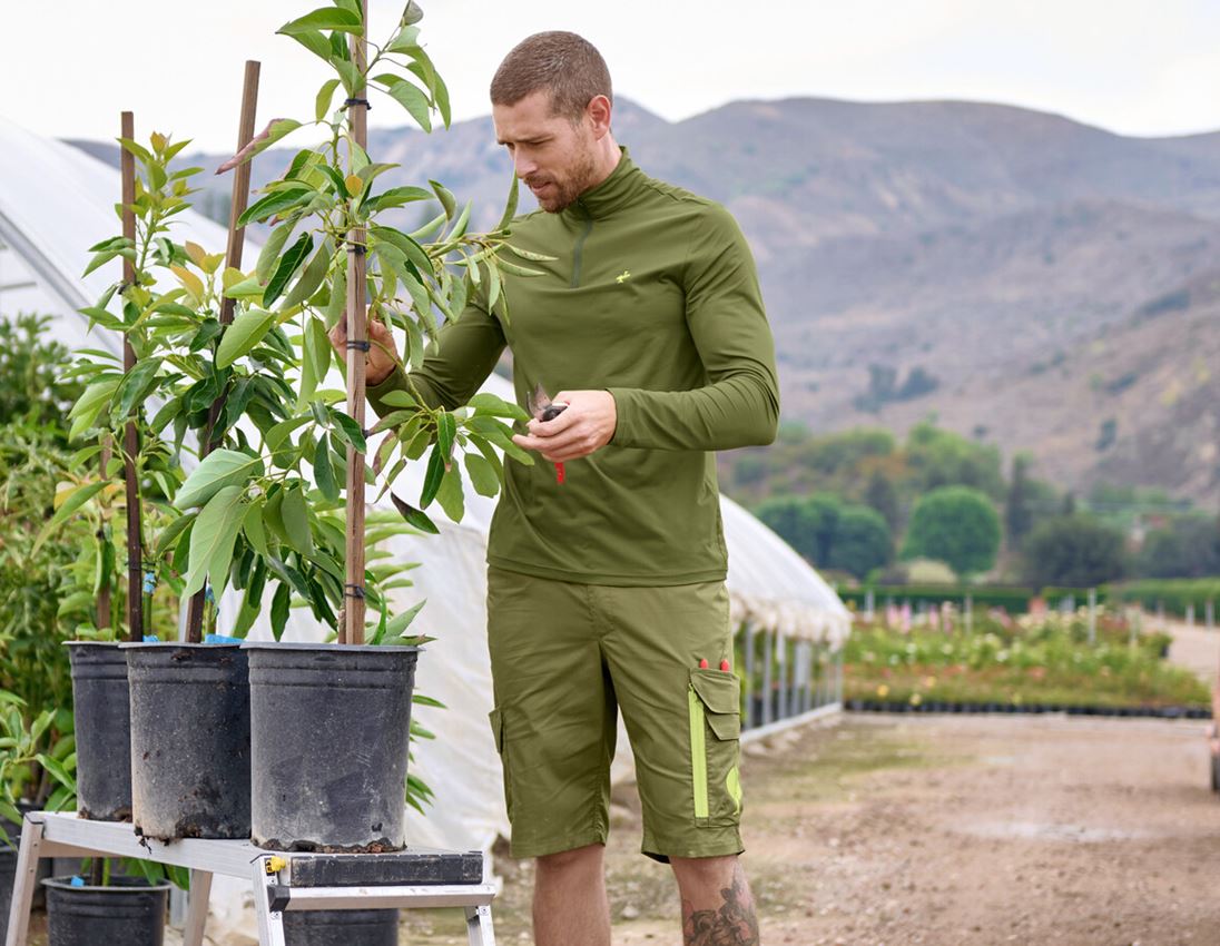 Oděvy: Funkční troyer Longsleeve UV e.s.trail + jalovcová zelená/citronově zelená 1