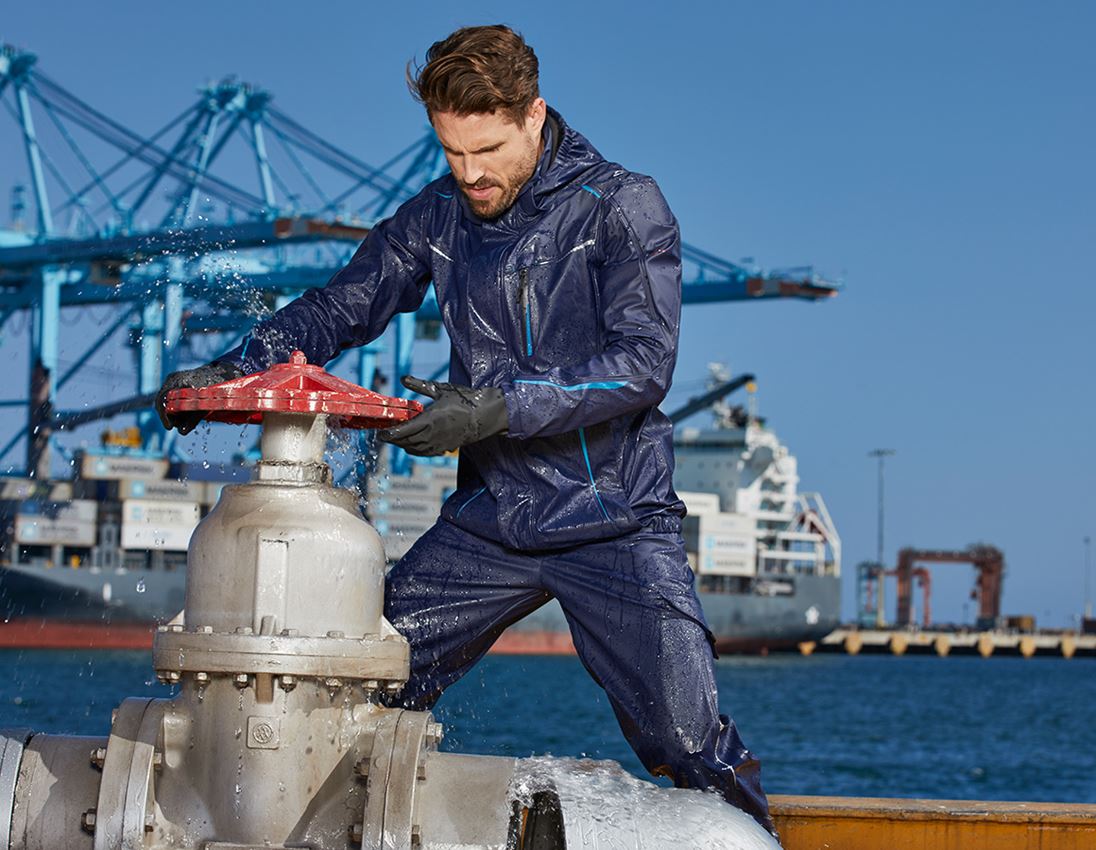 Pracovní bundy: Bunda do deště e.s.motion 2020 superflex + tmavomodrá/atol 1