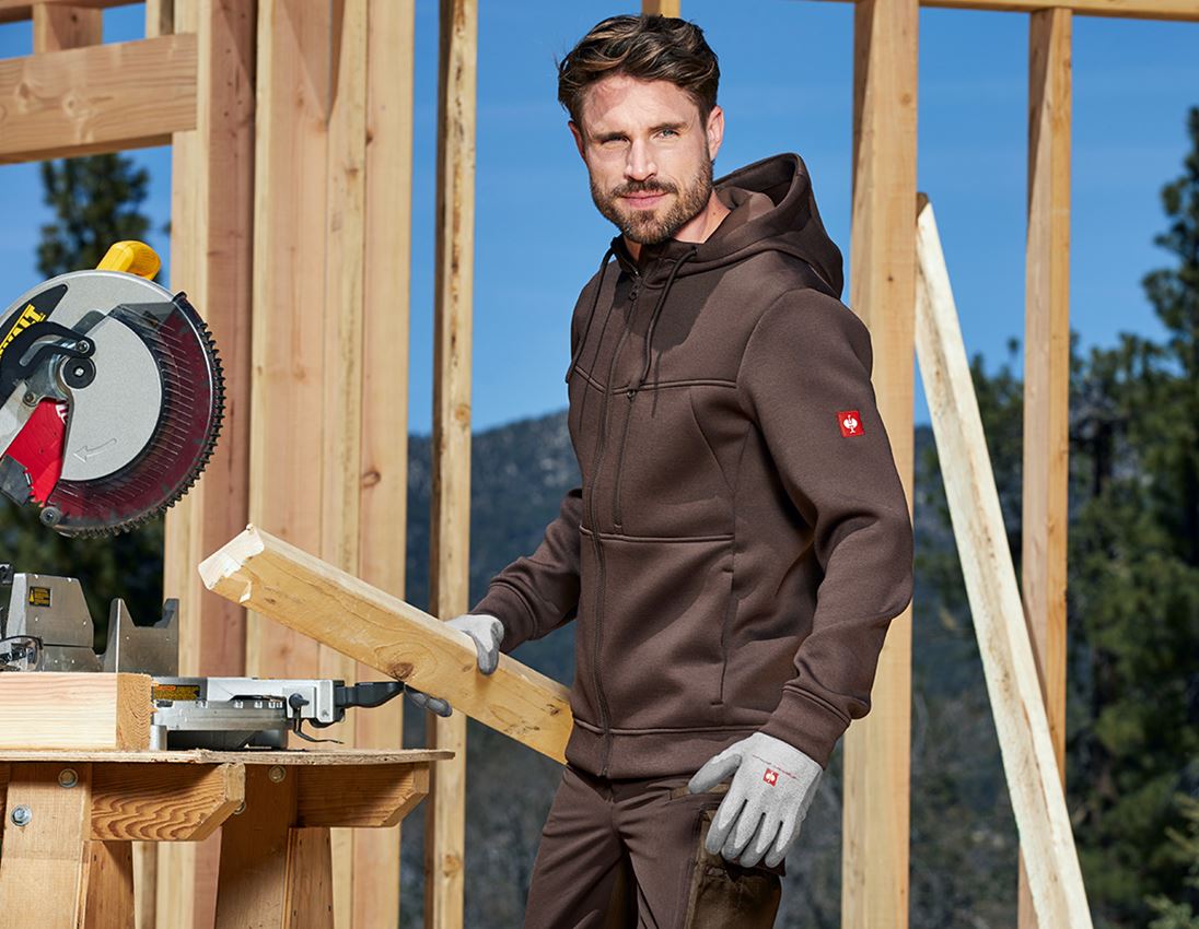 Pracovní bundy: Bunda s kapucí climafoam e.s.dynashield + kaštan melanž 1