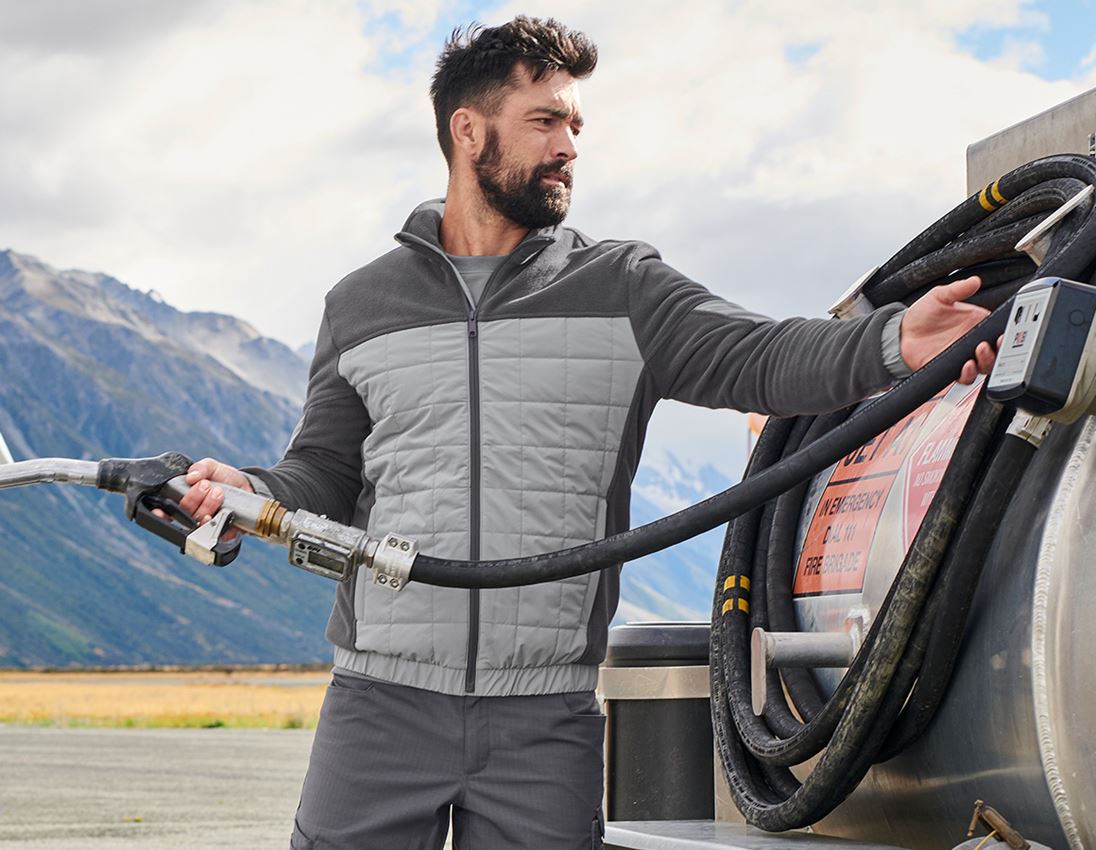 Témata: Fleecová bunda hybrid e.s.concrete + antracit/perlově šedá