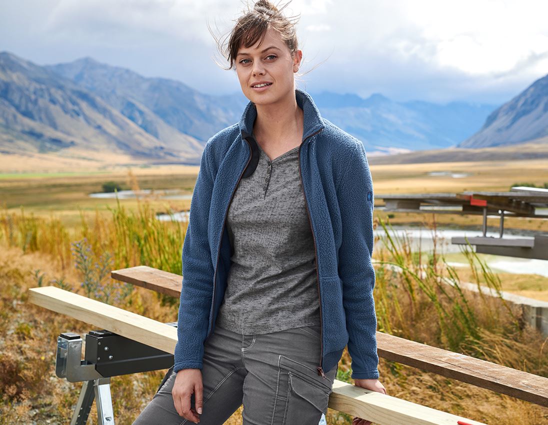 Pracovní bundy: Dámská bunda z vlákenného rouna e.s.vintage + ledově modrá 1