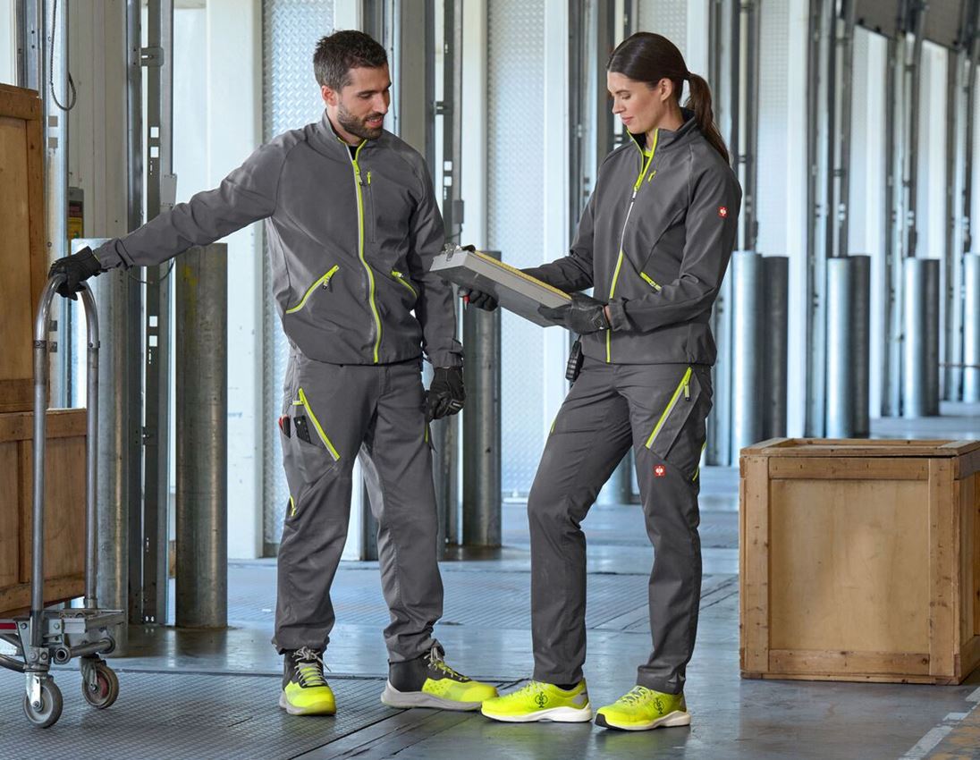 Pracovní bundy: Softshellová bunda e.s.ambition, dámská + antracit/výstražná žlutá 2