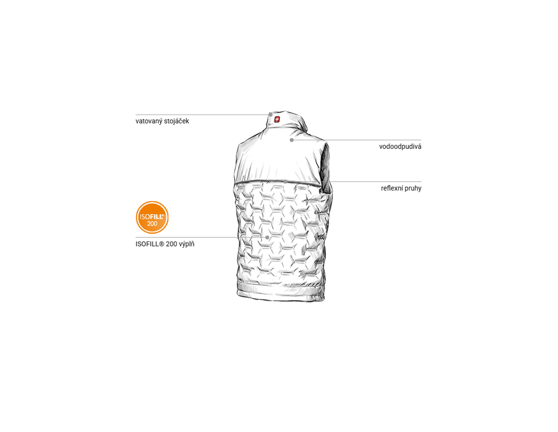 Témata: Zimní vesta Padded e.s.line.core + bílá/platinová 2