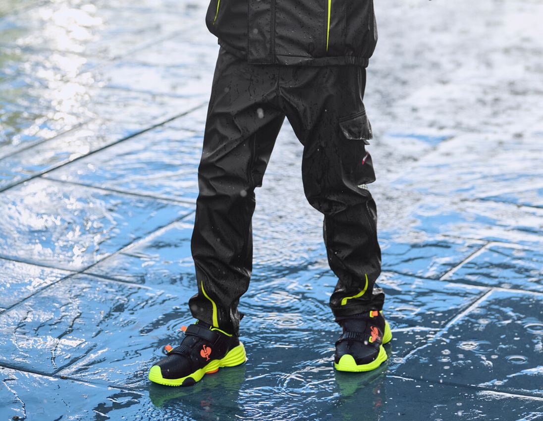 Kalhoty: Kalhoty do deště e.s.motion 2020 superflex, dětské + černá/výstražná žlutá/výstražná oranžová 1