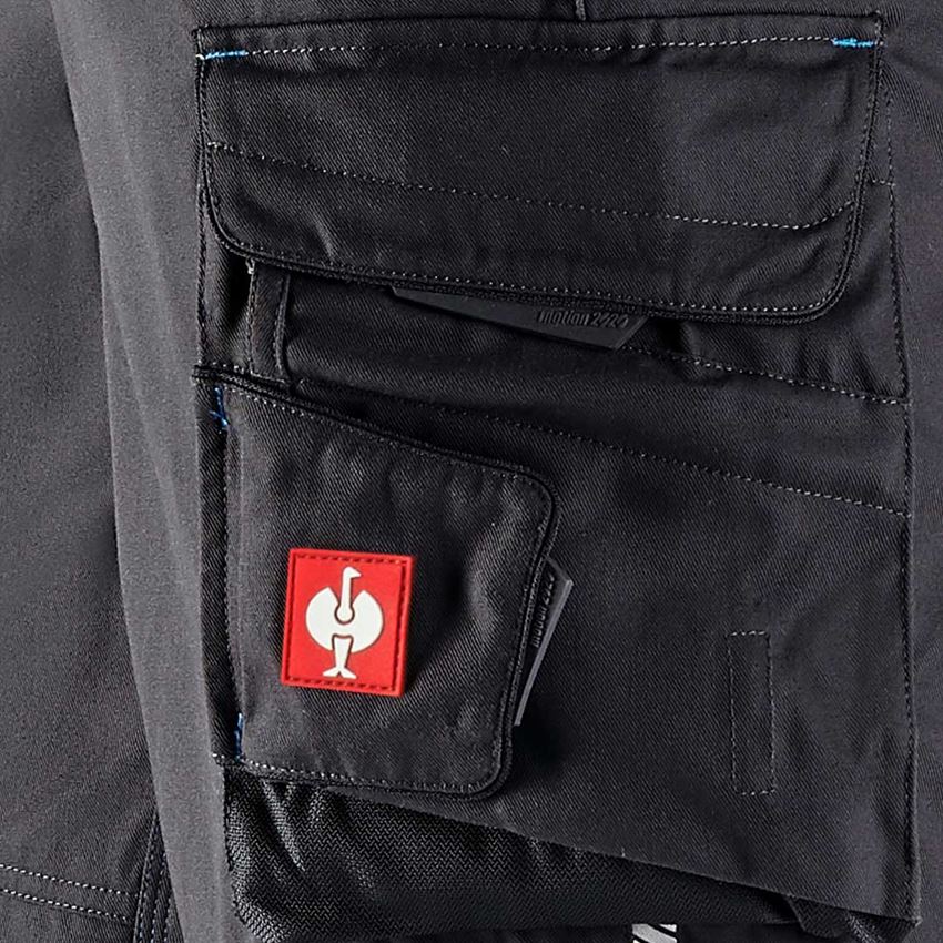 Pracovní kalhoty: Pirátské kalhoty e.s.motion 2020 + grafit/enciánově modrá 2