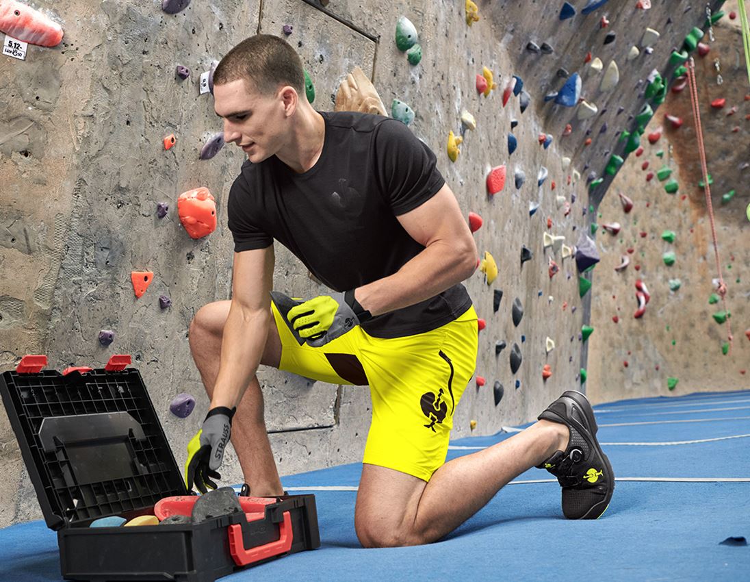 Pracovní kalhoty: Funkční šortky e.s.trail + acidově žlutá/černá 1