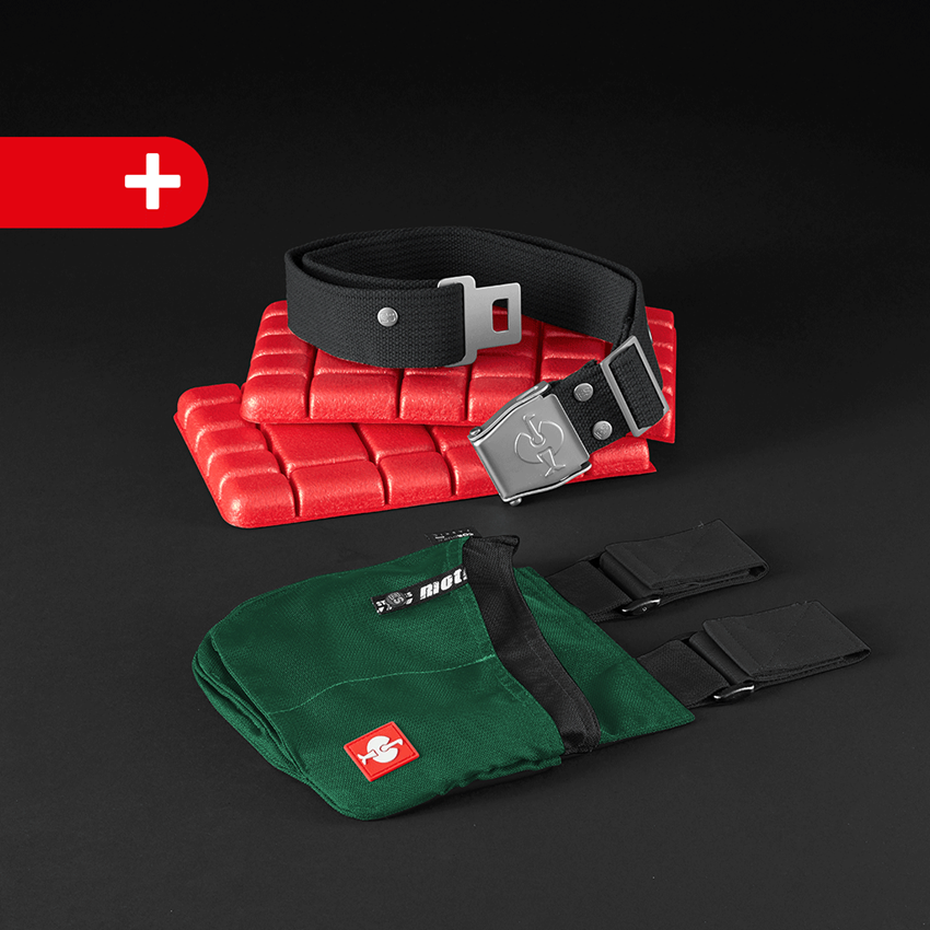 Pracovní kalhoty: SADA: Kalhoty do pasu + zimní kalhoty e.s.motion + zelená/černá 2