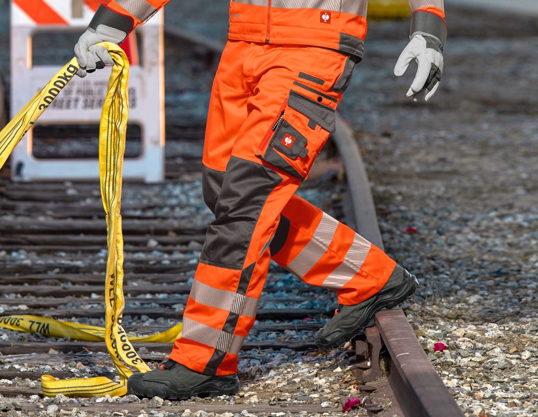 Pracovní kalhoty: Výstražné kalhoty do pasu e.s.motion + výstražná oranžová/antracit 1