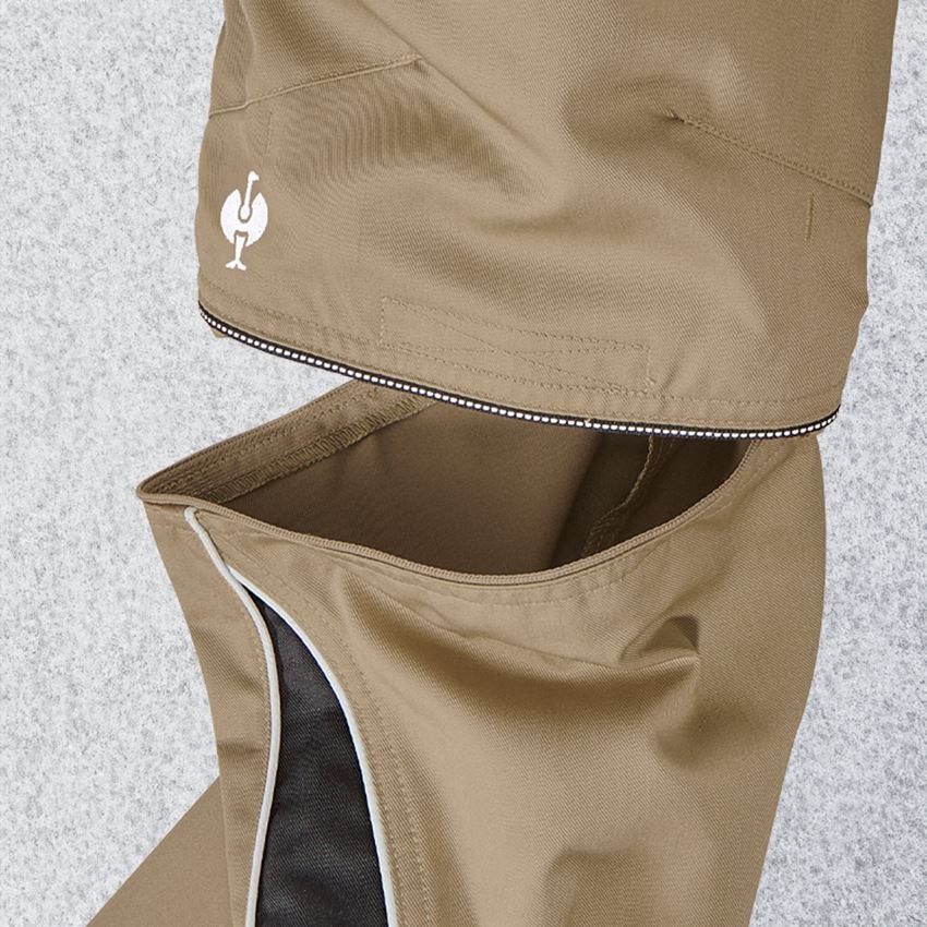 Pracovní kalhoty: Zip-off Kalhoty e.s.active + khaki/černá 2